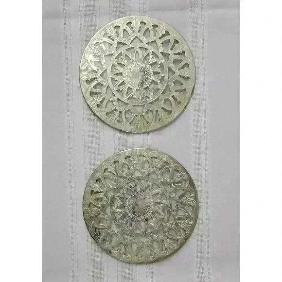 Pair of Silver Plated Ornate Trivets - Picture 1 of 4